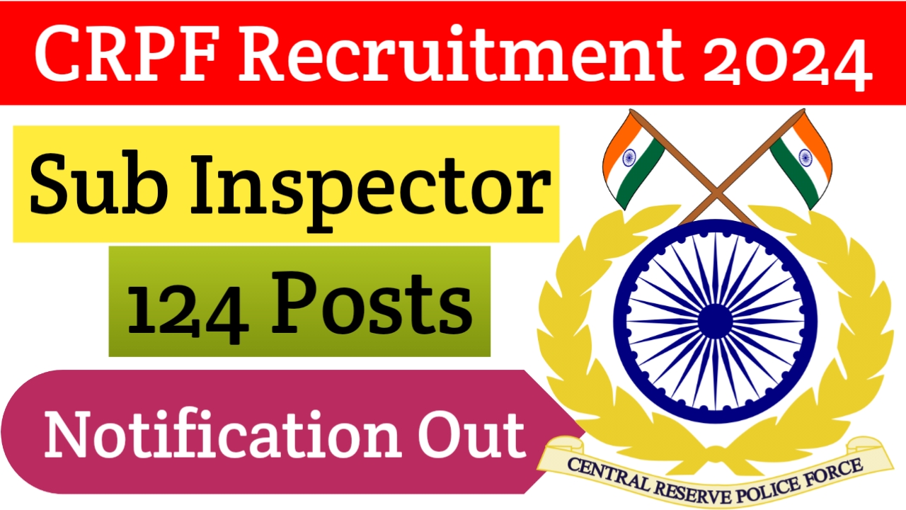 CRPF Recruitment 2024 Apply For SI Positions Nrvit